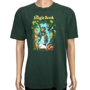 Vintage Teeturtle Mens XL Disney The Jungle Book Green Short‎ Sleeve T-Shirt